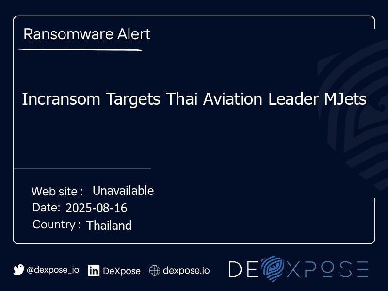 Incransom Targets Thai Aviation Leader MJets