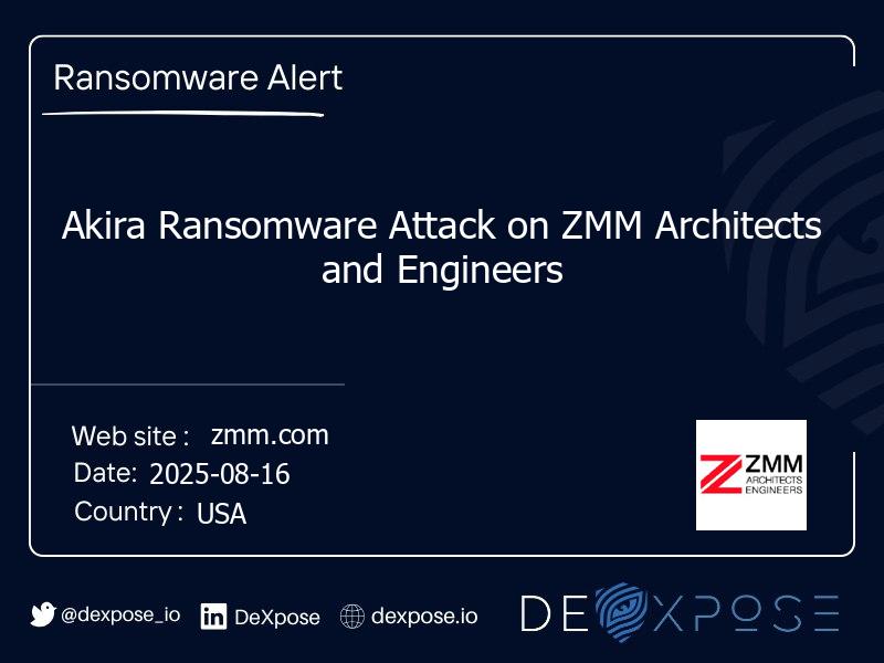 Akira Ransomware Attack on ZMM Architects and Engineers