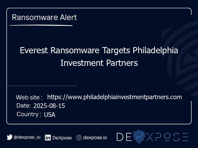 Everest Ransomware Targets Philadelphia Investment Partners