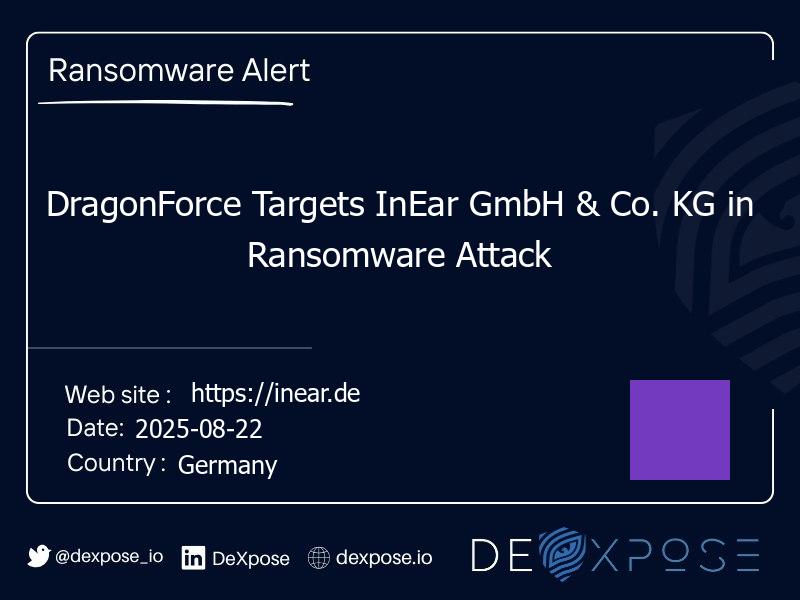 DragonForce Targets InEar GmbH & Co. KG in Ransomware Attack