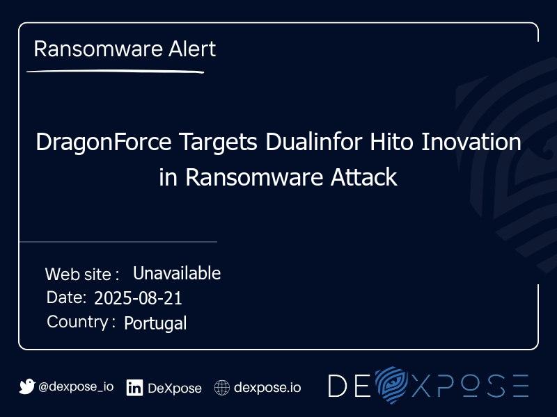 DragonForce Targets Dualinfor Hito Inovation in Ransomware Attack