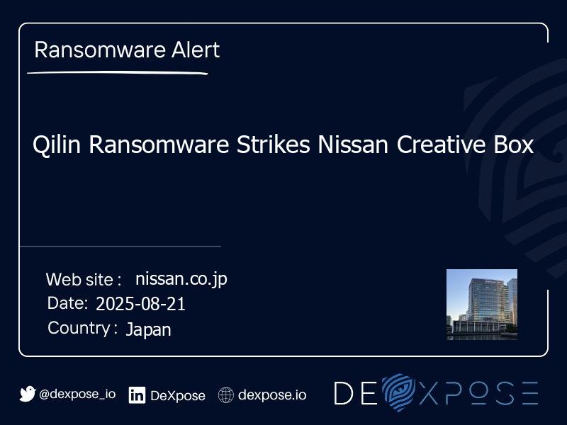 Qilin Ransomware Strikes Nissan Creative Box