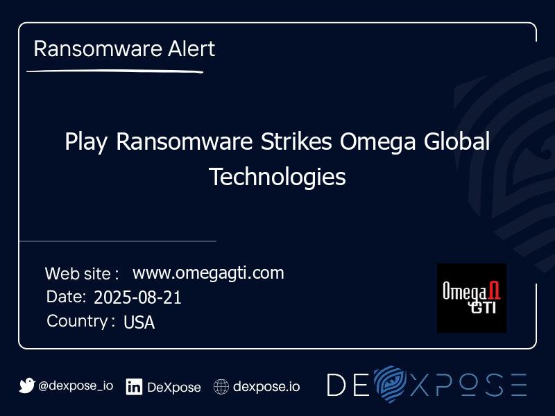 Play Ransomware Strikes Omega Global Technologies