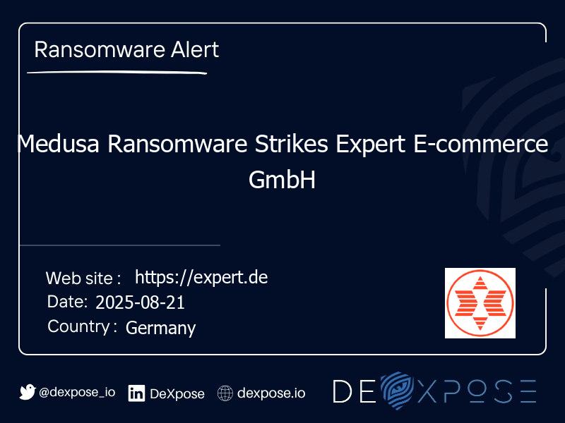 Medusa Ransomware Strikes Expert E-commerce GmbH
