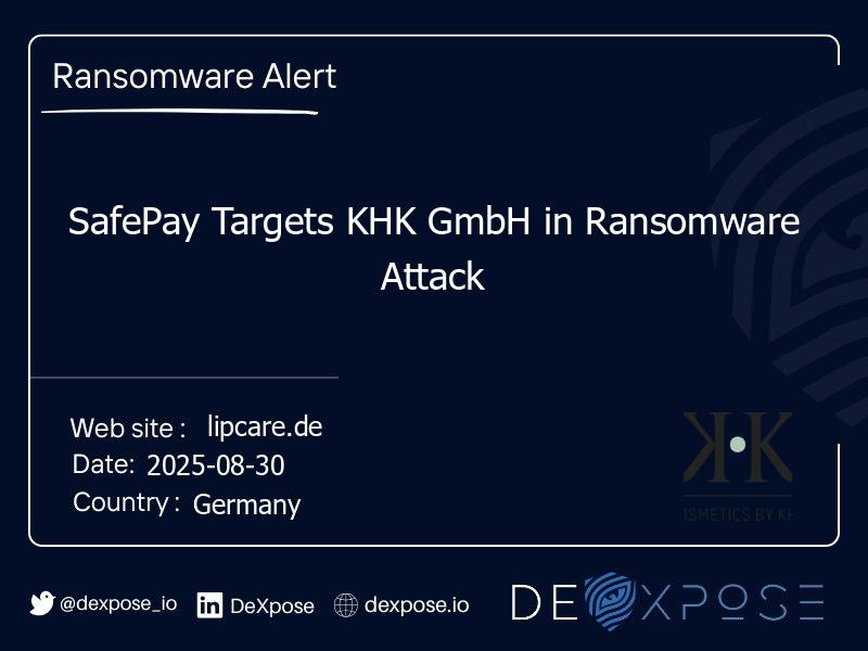 SafePay Targets KHK GmbH in Ransomware Attack