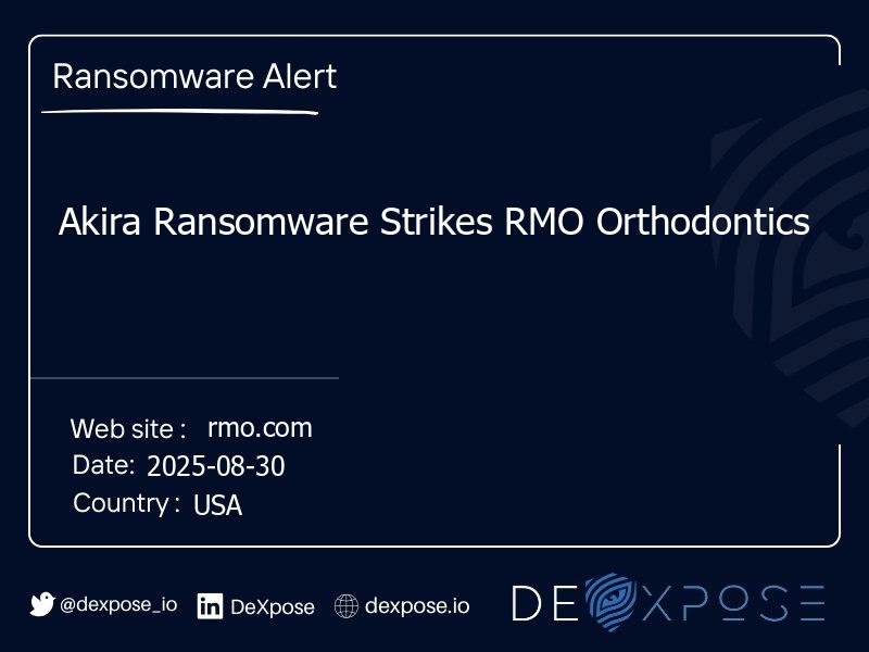 Akira Ransomware Strikes RMO Orthodontics