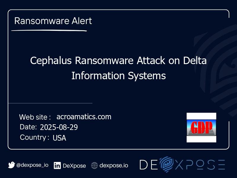 Cephalus Ransomware Attack on Delta Information Systems