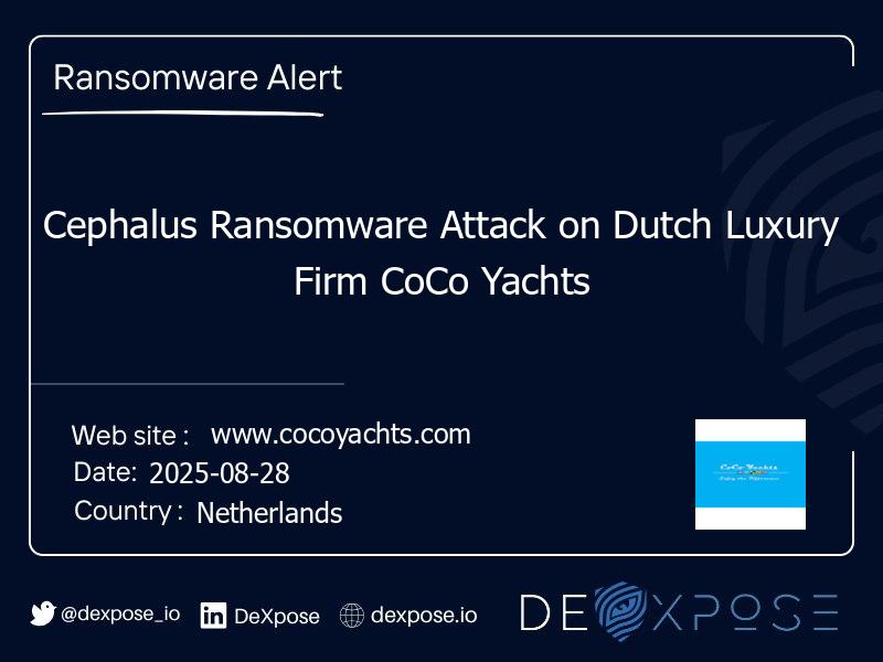 Cephalus Ransomware Attack on Dutch Luxury Firm CoCo Yachts