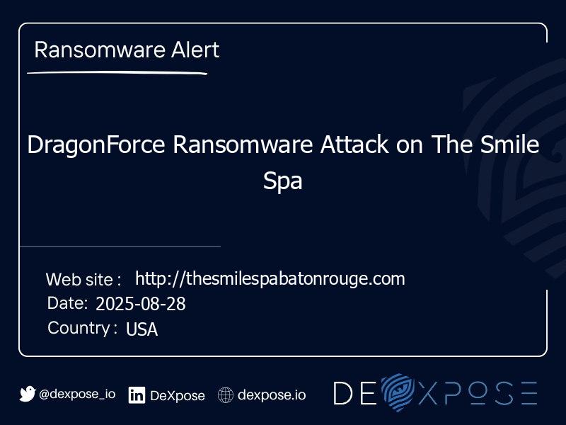 DragonForce Ransomware Attack on The Smile Spa