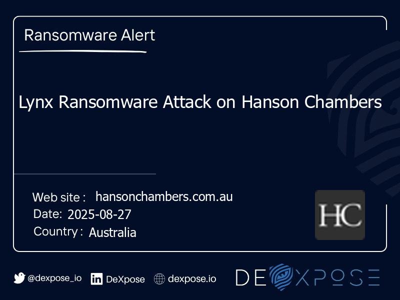 Lynx Ransomware Attack on Hanson Chambers
