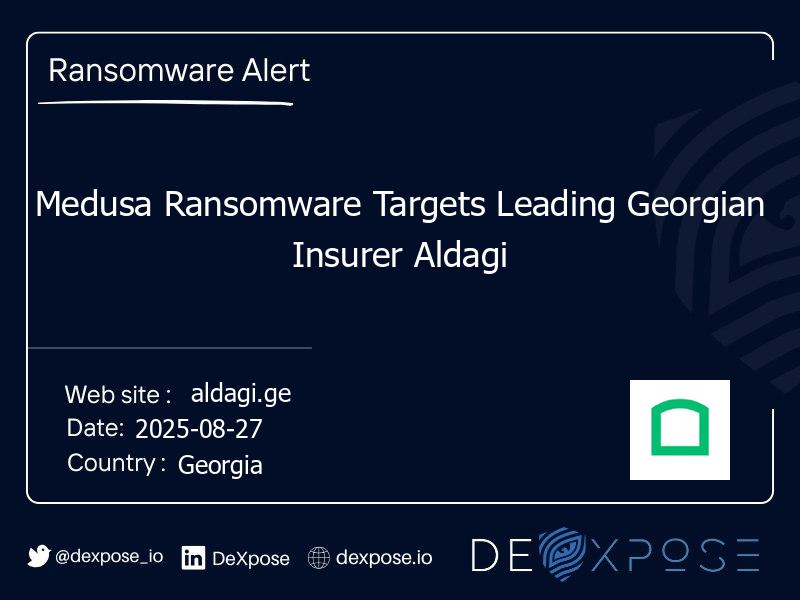 Medusa Ransomware Targets Leading Georgian Insurer Aldagi
