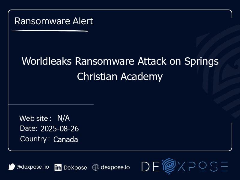 Worldleaks Ransomware Attack on Springs Christian Academy