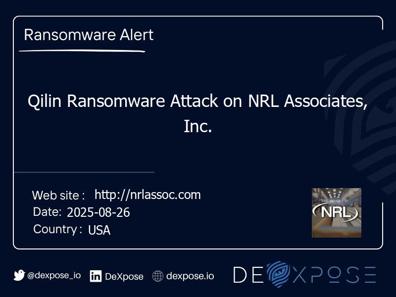 Qilin Ransomware Attack on NRL Associates, Inc.