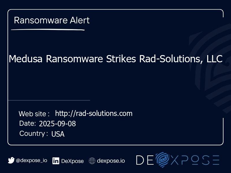 Medusa Ransomware Strikes Rad-Solutions, LLC