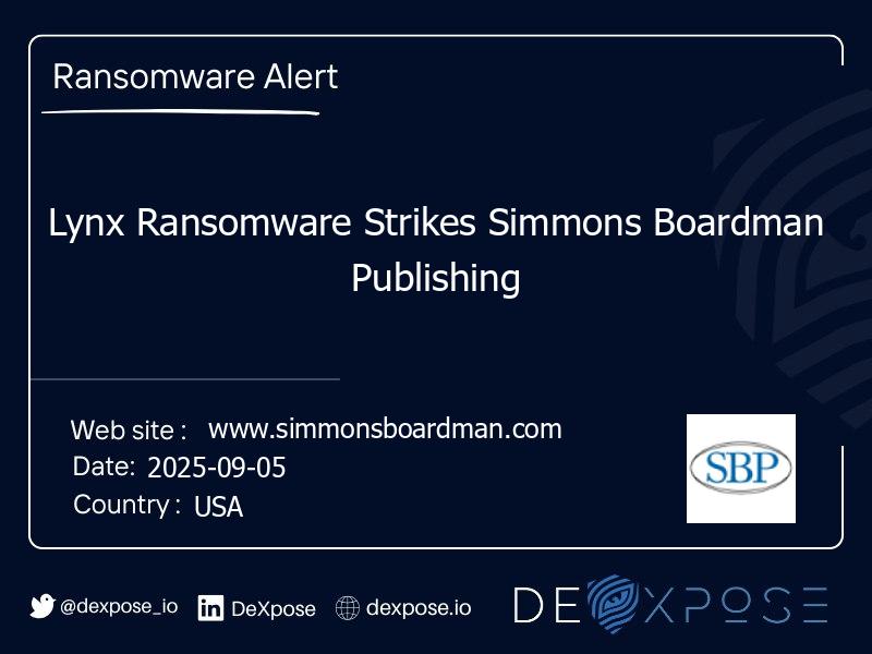 Lynx Ransomware Strikes Simmons Boardman Publishing