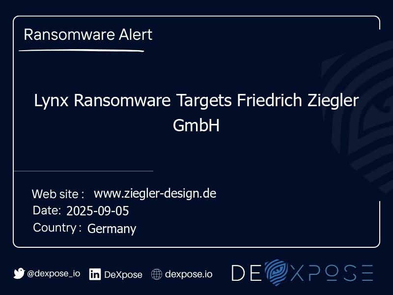 Lynx Ransomware Targets Friedrich Ziegler GmbH