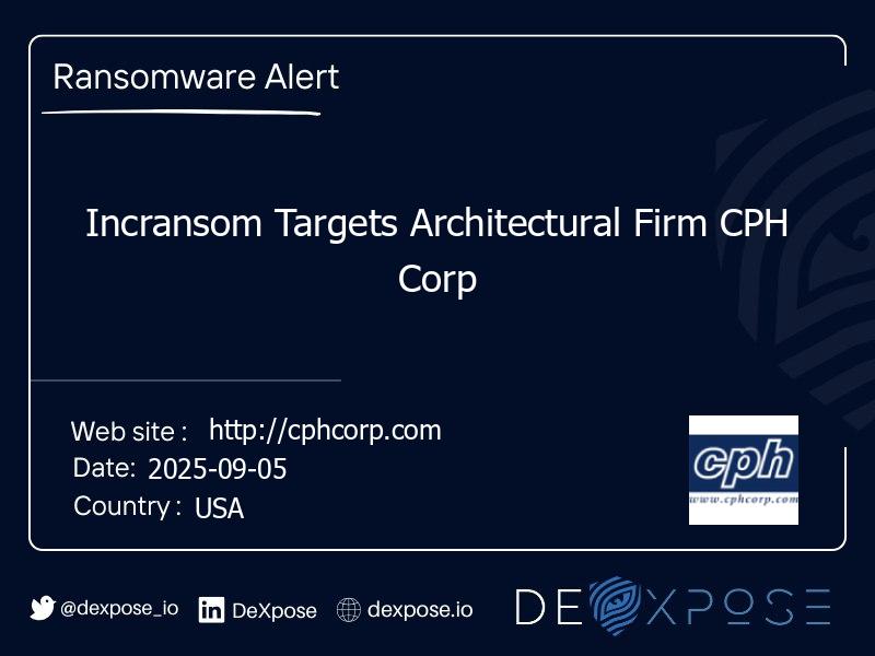 Incransom Targets Architectural Firm CPH Corp