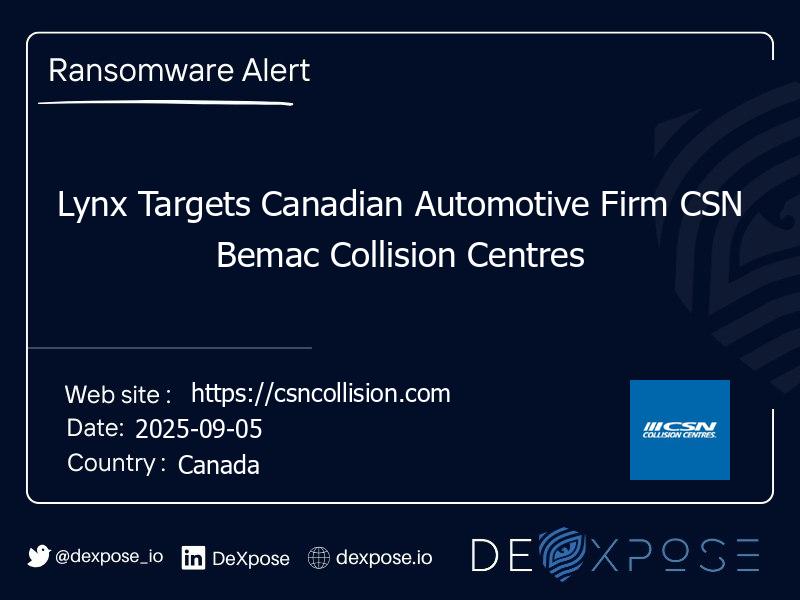 Lynx Targets Canadian Automotive Firm CSN Bemac Collision Centres