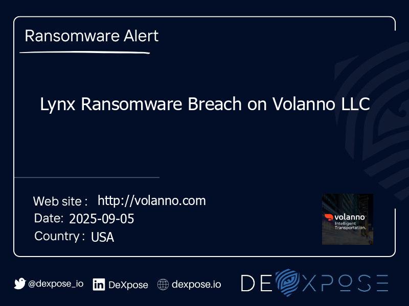 Lynx Ransomware Breach on Volanno LLC