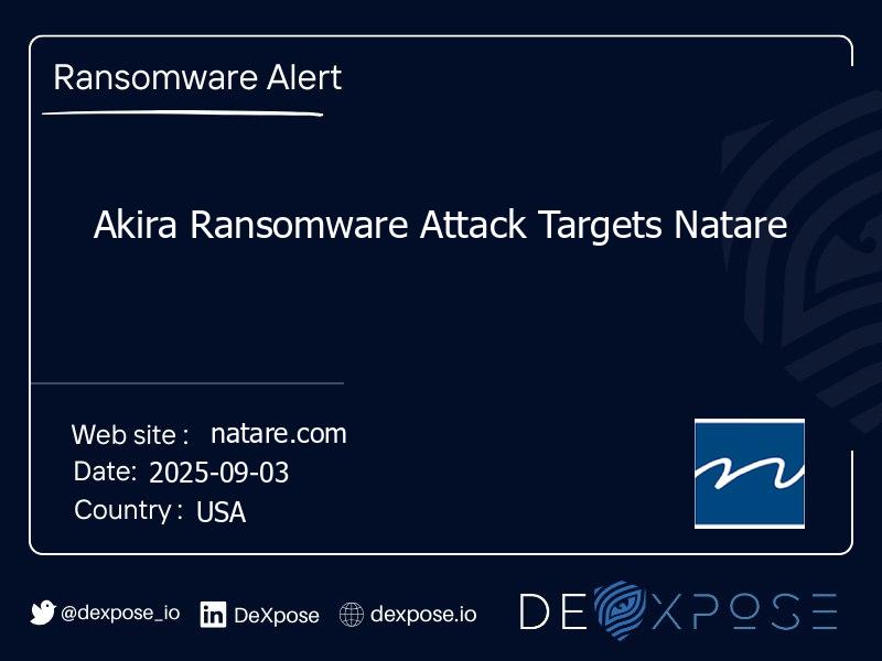 Akira Ransomware Attack Targets Natare