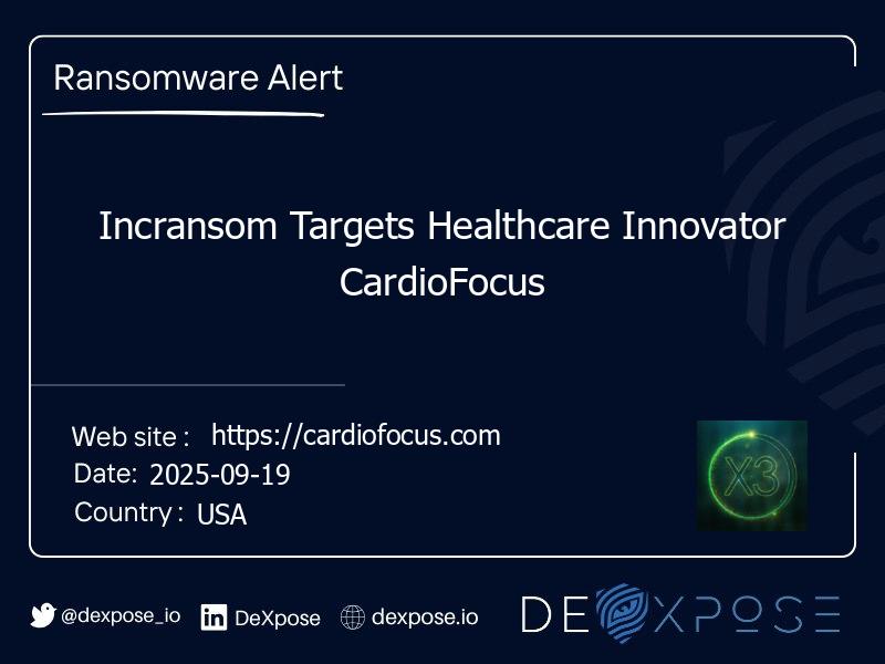 Incransom Targets Healthcare Innovator CardioFocus