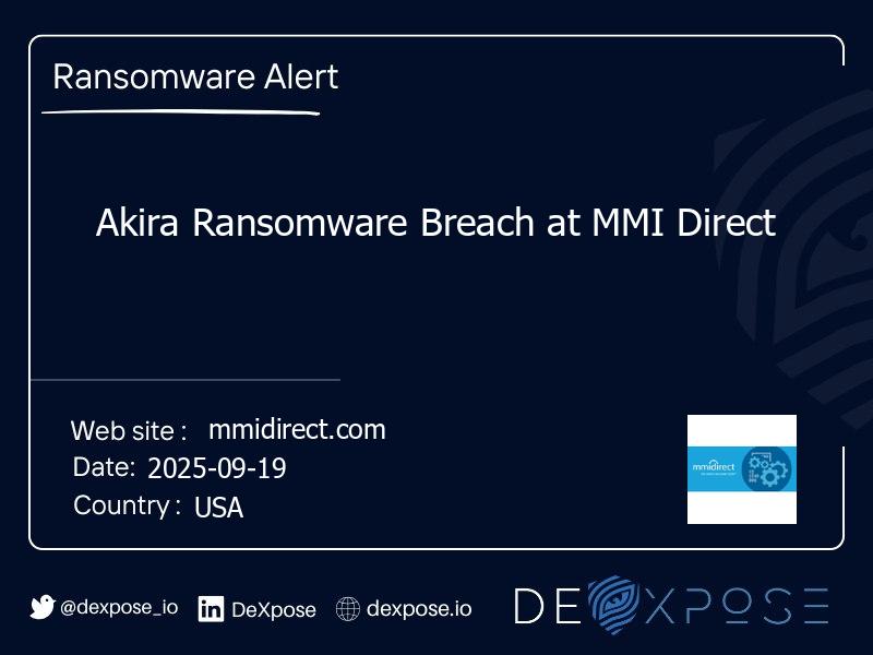 Akira Ransomware Breach at MMI Direct