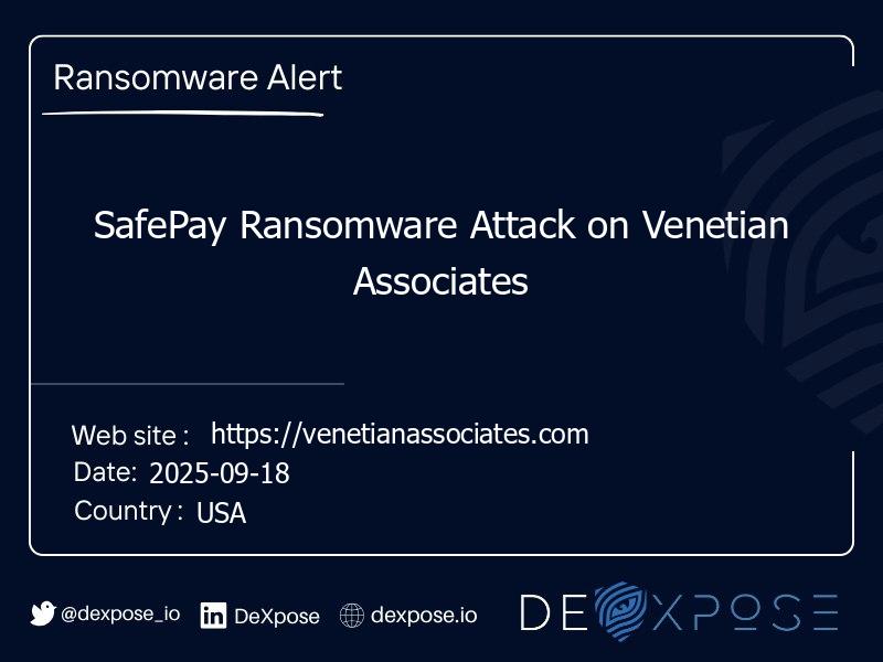 SafePay Ransomware Attack on Venetian Associates