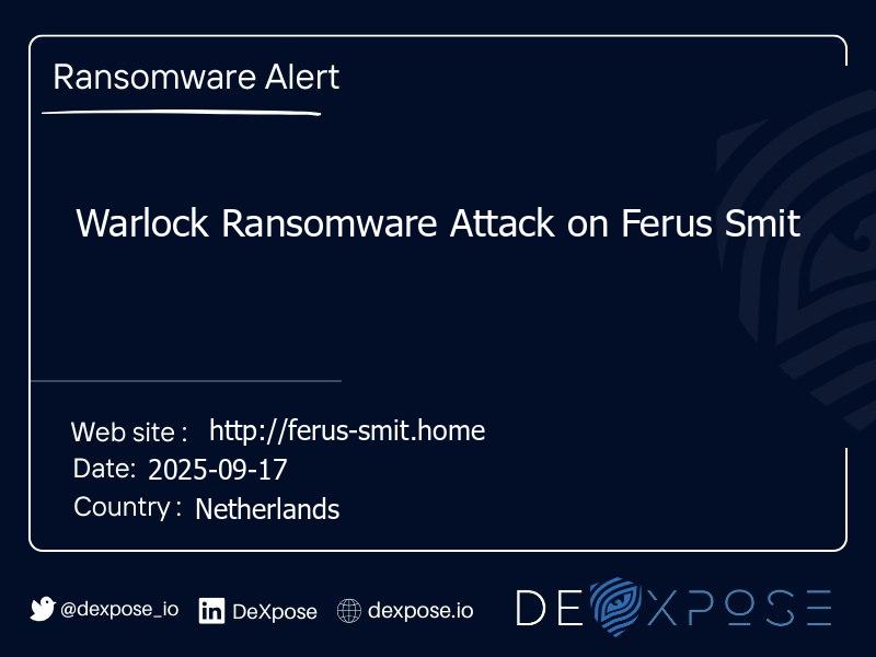 Warlock Ransomware Attack on Ferus Smit