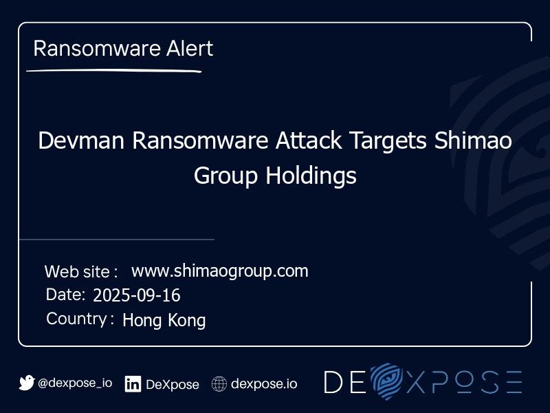 Devman Ransomware Attack Targets Shimao Group Holdings