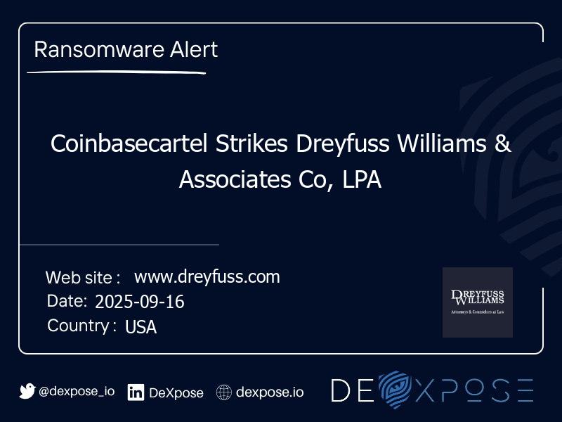Coinbasecartel Strikes Dreyfuss Williams & Associates Co, LPA
