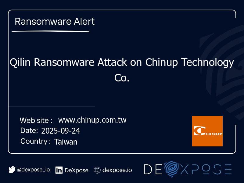 Qilin Ransomware Attack on Chinup Technology Co.