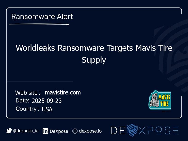 Worldleaks Ransomware Targets Mavis Tire Supply