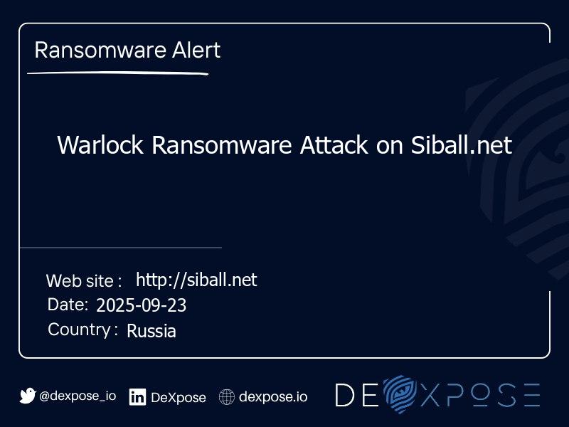 Warlock Ransomware Attack on Siball.net