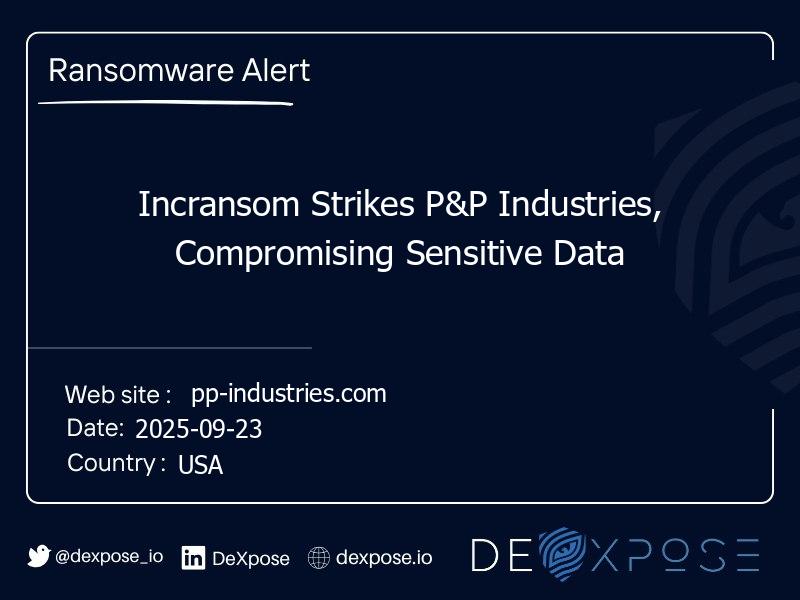 Incransom Strikes P&P Industries, Compromising Sensitive Data
