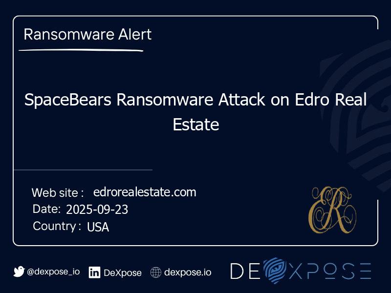 SpaceBears Ransomware Attack on Edro Real Estate