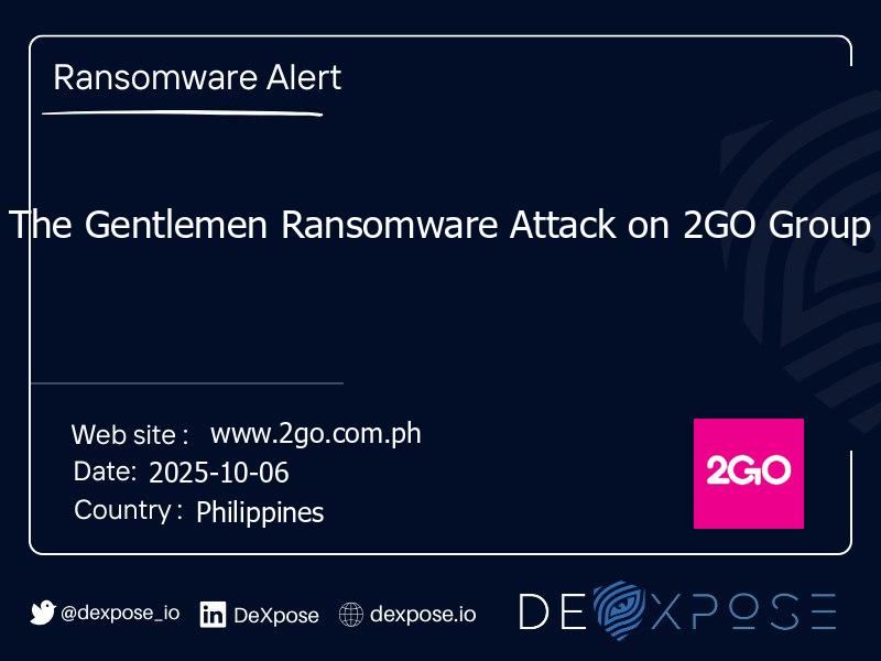 The Gentlemen Ransomware Attack on 2GO Group