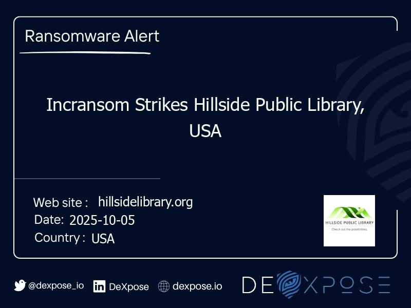 Incransom Strikes Hillside Public Library, USA