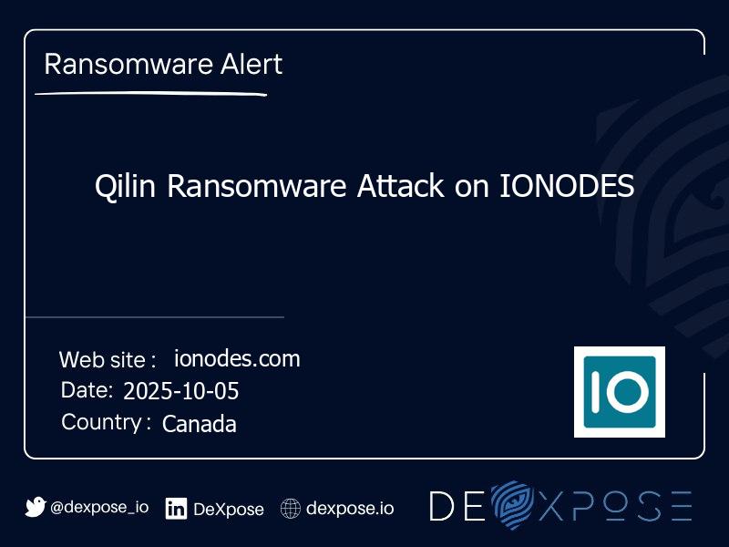 Qilin Ransomware Attack on IONODES