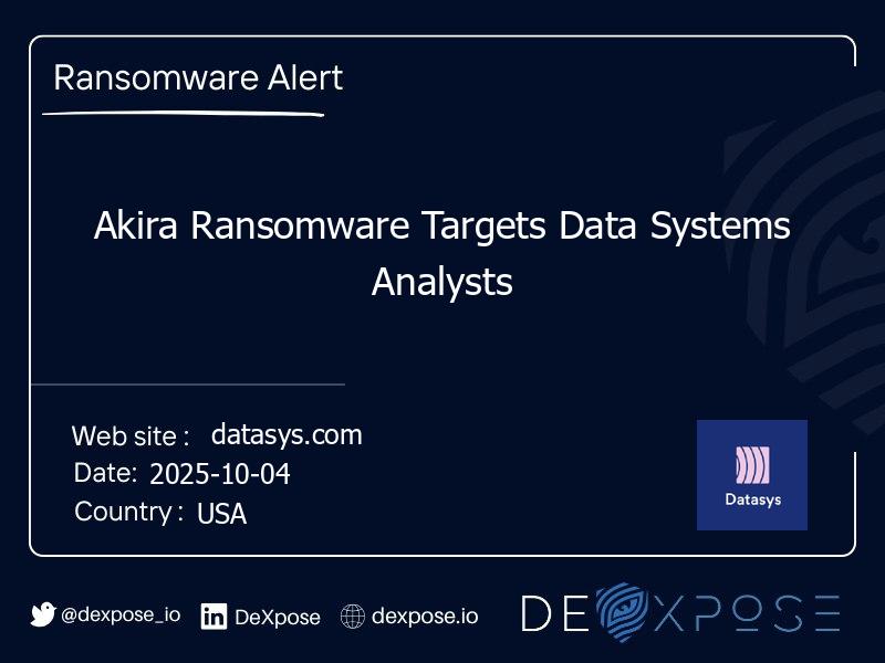 Akira Ransomware Targets Data Systems Analysts