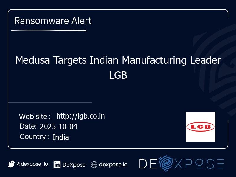 Medusa Targets Indian Manufacturing Leader LGB