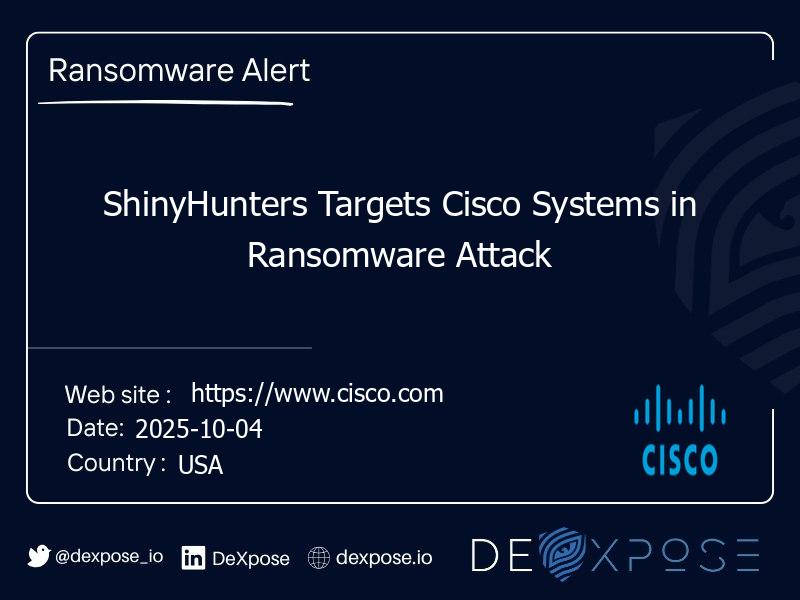 ShinyHunters Targets Cisco Systems in Ransomware Attack
