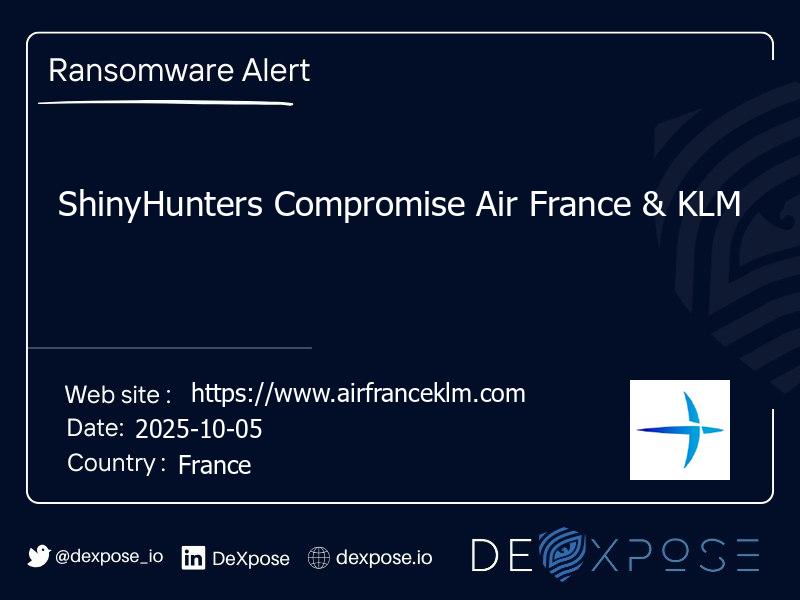ShinyHunters Compromise Air France & KLM