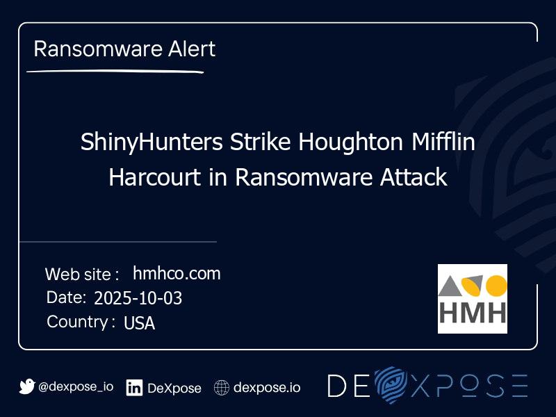 ShinyHunters Strike Houghton Mifflin Harcourt in Ransomware Attack