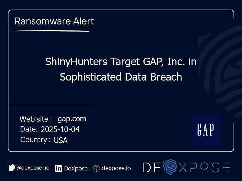 ShinyHunters Target GAP, Inc. in Sophisticated Data Breach