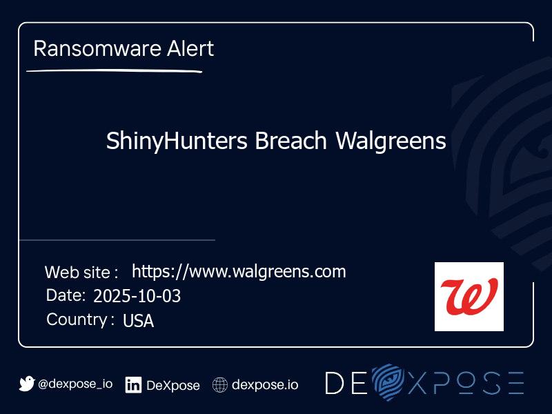 ShinyHunters Breach Walgreens