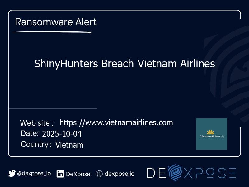 ShinyHunters Breach Vietnam Airlines