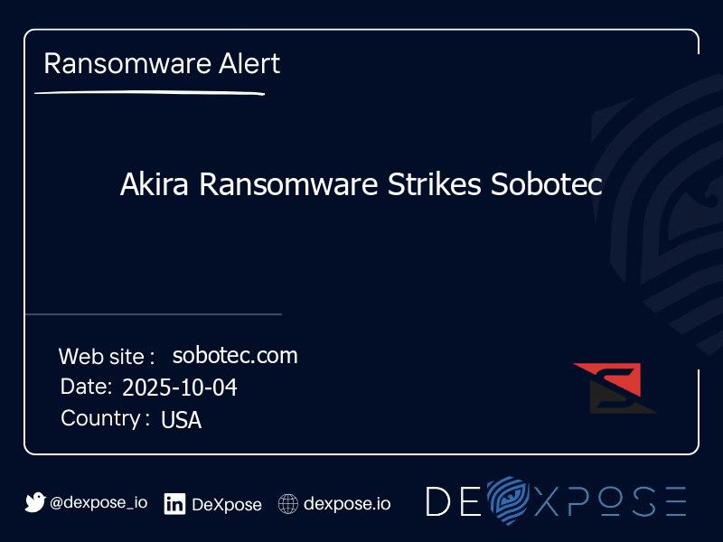 Akira Ransomware Strikes Sobotec