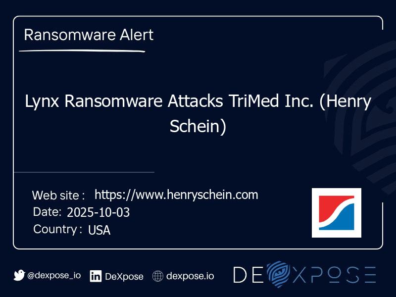 Lynx Ransomware Attacks TriMed Inc. (Henry Schein)