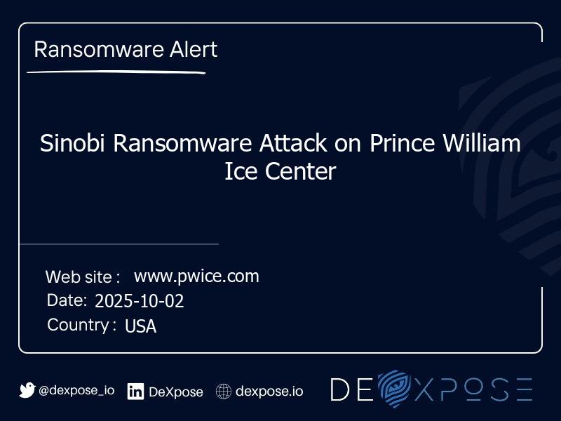 Sinobi Ransomware Attack on Prince William Ice Center