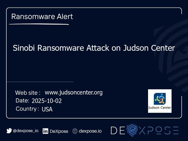 Sinobi Ransomware Attack on Judson Center